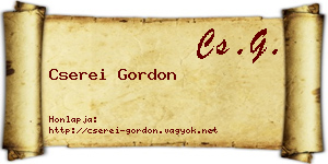 Cserei Gordon névjegykártya